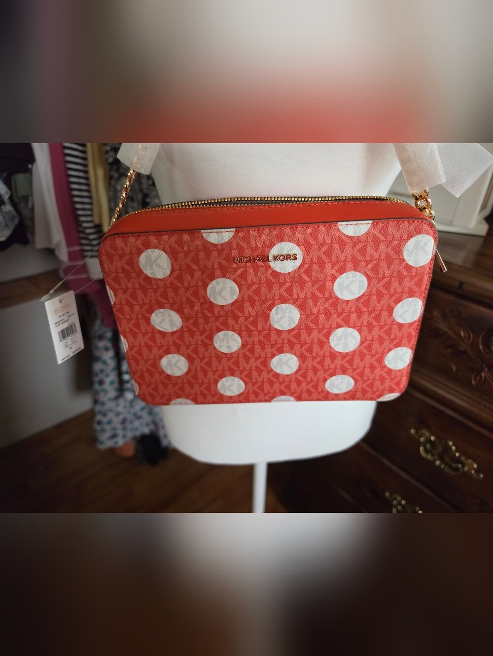 Michael Kors Jet Set Polka Dot Crossbody - Picture 2 of 14